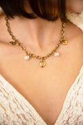 Golden Heart Pearl Charm Necklace - Vinni’s Jewelry