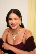 Golden Laurel Leaf Statement Necklace set - Vinni’s Jewelry