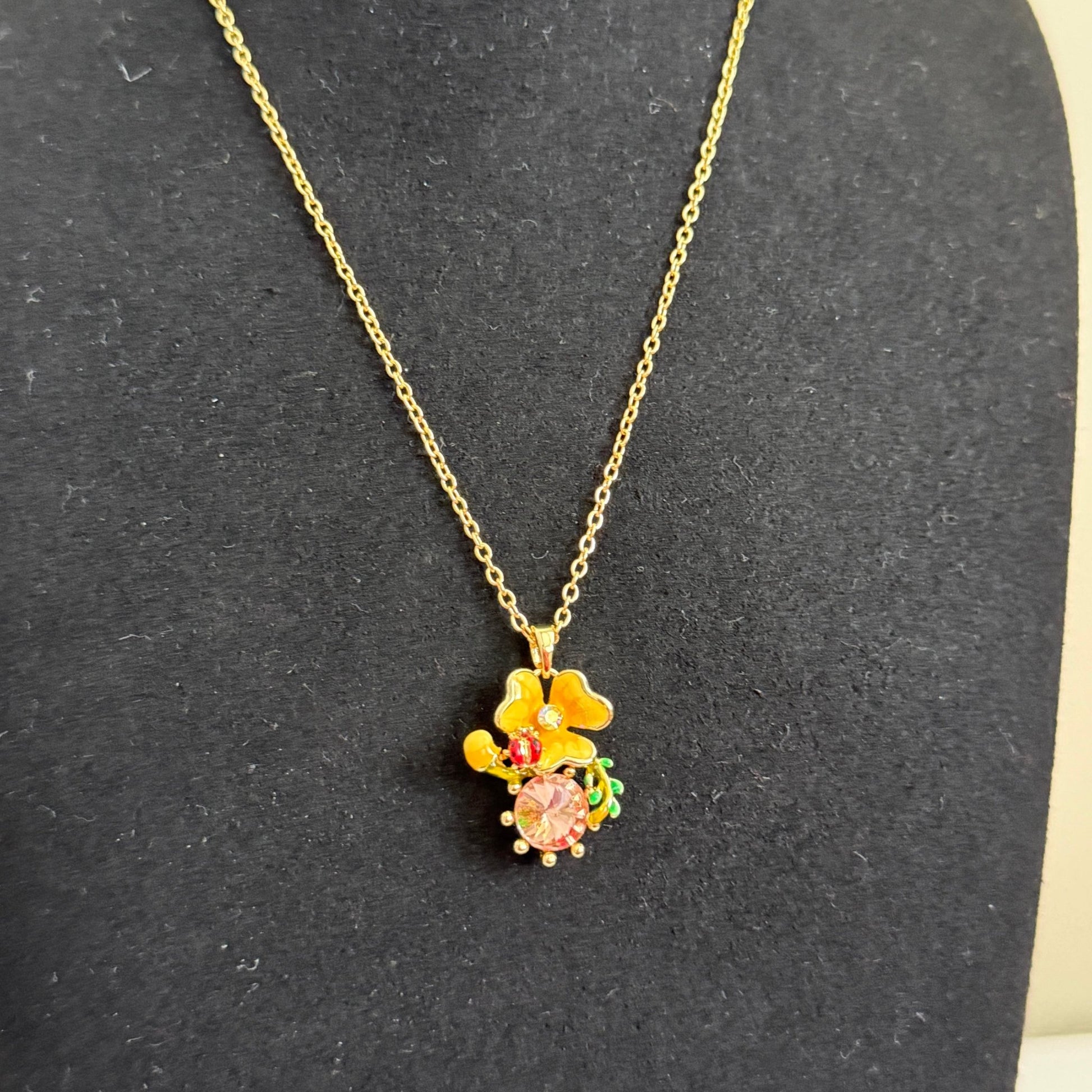Golden Orchid Charm Pendant - Vinni’s Jewelry