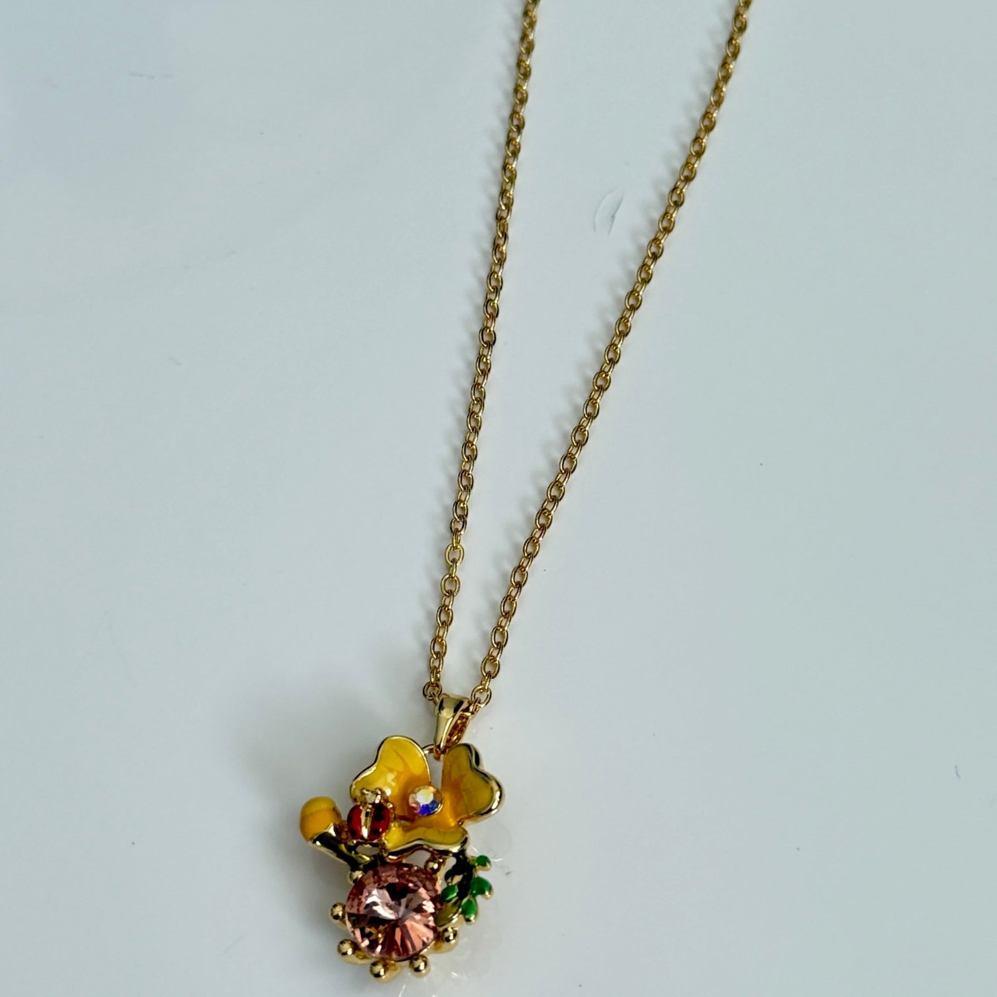 Golden Orchid Charm Pendant - Vinni’s Jewelry