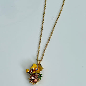 Golden Orchid Charm Pendant - Vinni’s Jewelry