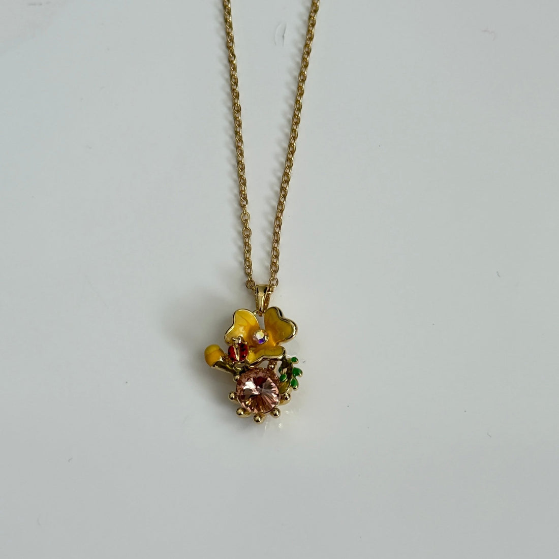 Golden Orchid Charm Pendant - Vinni’s Jewelry