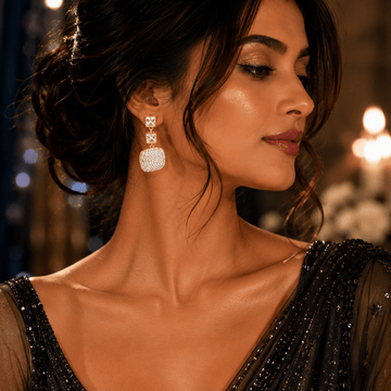 Golden Royale Pavé Drop Earrings - Vinni’s Jewelry