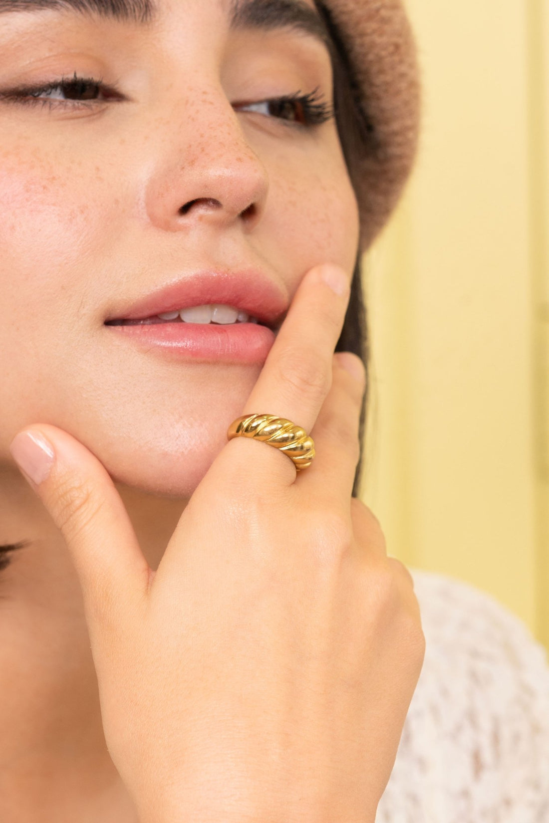 Golden Twist Dome Statement Ring - Vinni’s Jewelry
