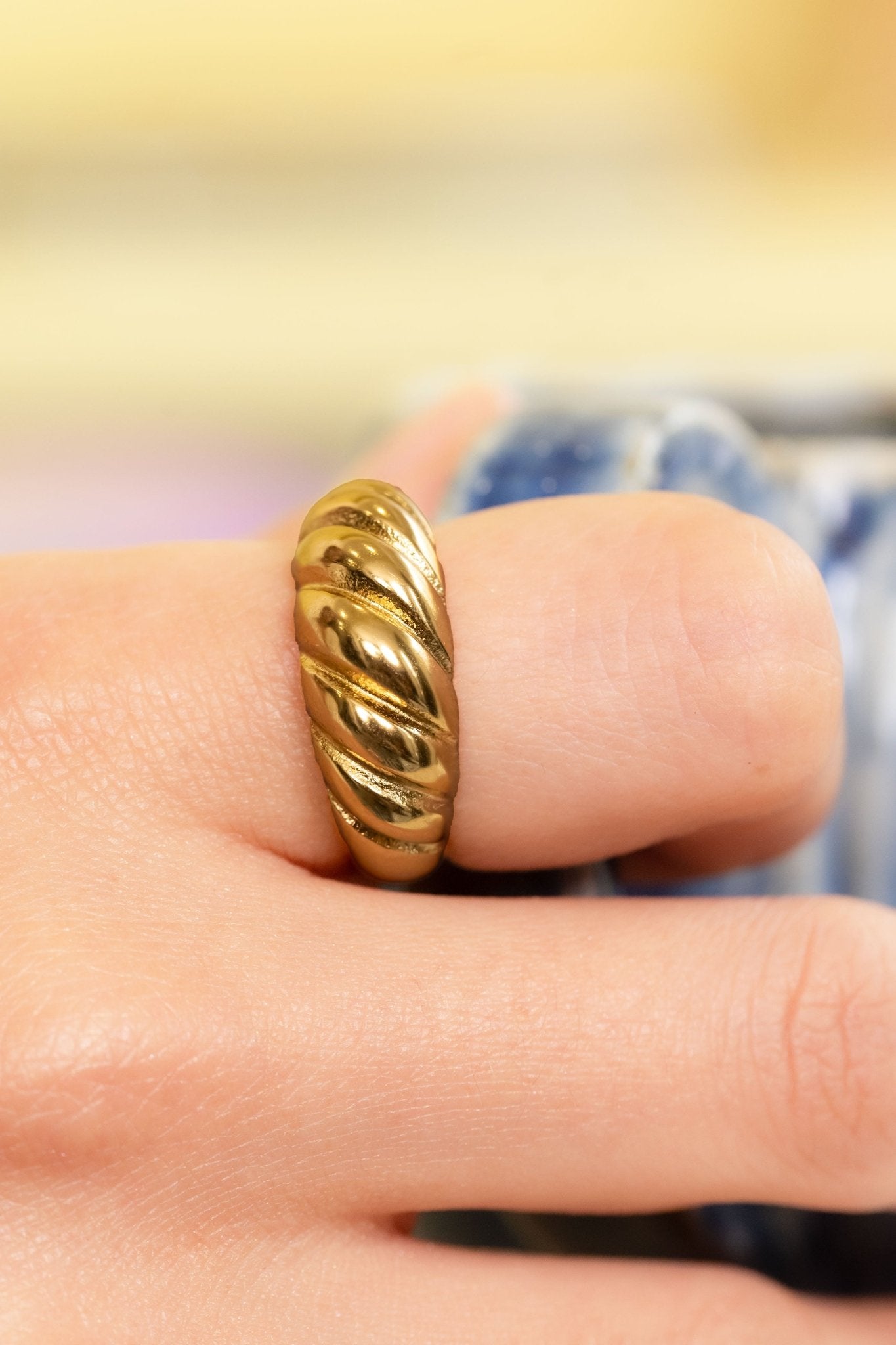 Golden Twist Dome Statement Ring - Vinni’s Jewelry
