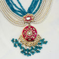 Gulnar Rangoli Kundan Multistrand Necklace Set - Vinni’s Jewelry