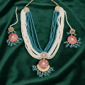 Gulnar Rangoli Kundan Multistrand Necklace Set - Vinni’s Jewelry
