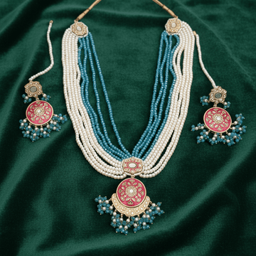 Gulnar Rangoli Kundan Multistrand Necklace Set - Vinni’s Jewelry