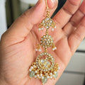 Heritage Kundan Tikka with Emerald & Pearl Detailing – Vinni’s Jewelry - Vinni’s Jewelry