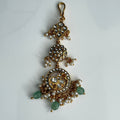 Heritage Kundan Tikka with Emerald & Pearl Detailing – Vinni’s Jewelry - Vinni’s Jewelry