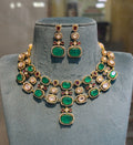 Inaaya Emerald Royale Necklace Set with Earrings - Vinni’s Jewelry