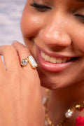 Luna Pearl & Crystal Statement Ring - Vinni’s Jewelry