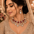 Maharani Crimson Kundan Set - Vinni’s Jewelry