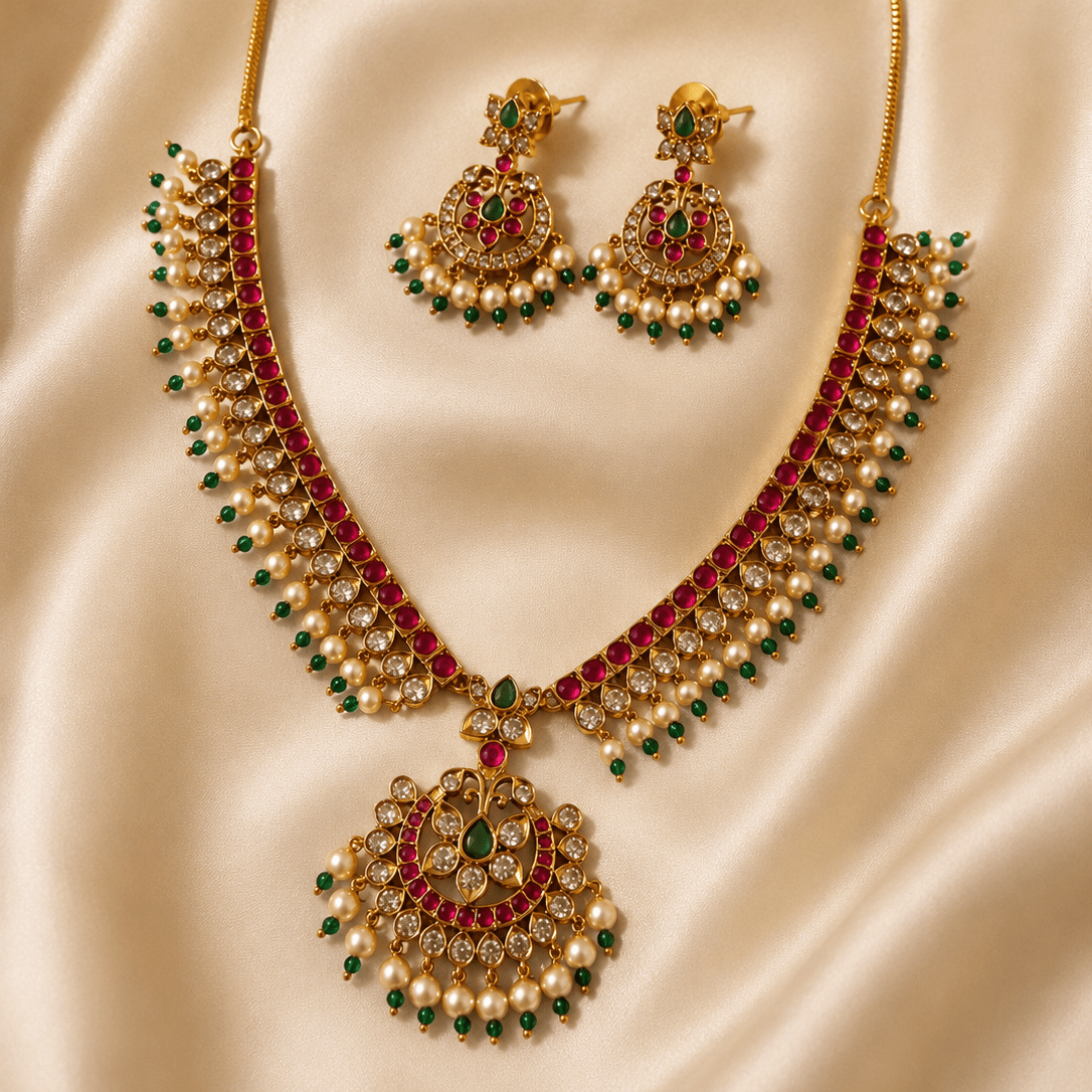 Meher Ruby Kundan Necklace Set - Vinni’s Jewelry