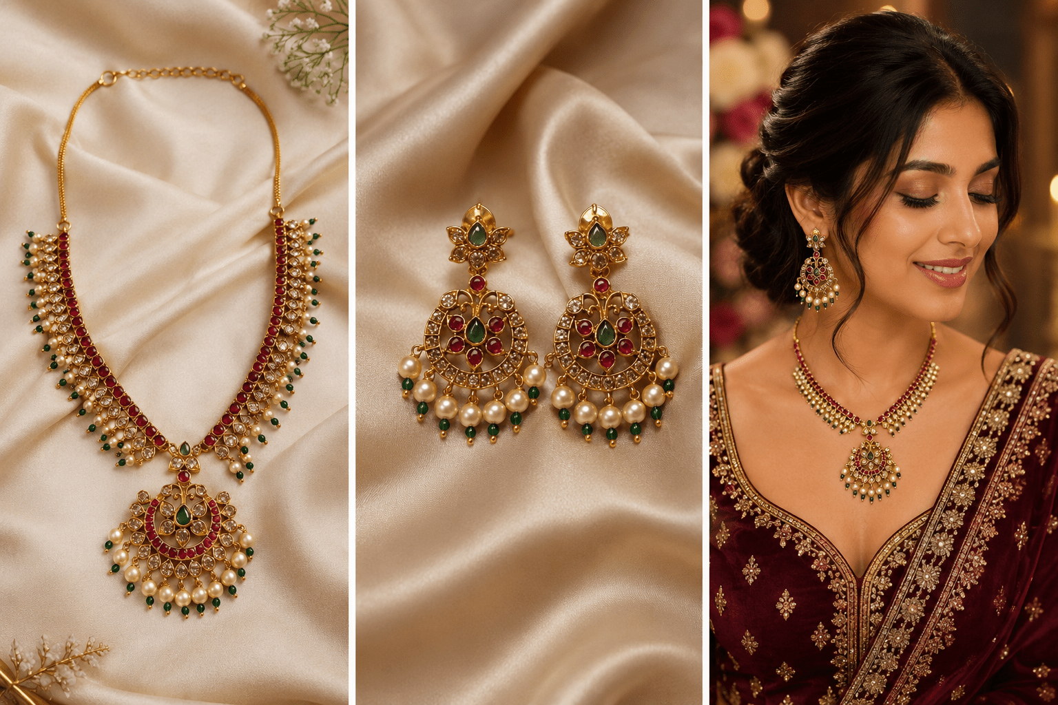 Meher Ruby Kundan Necklace Set - Vinni’s Jewelry