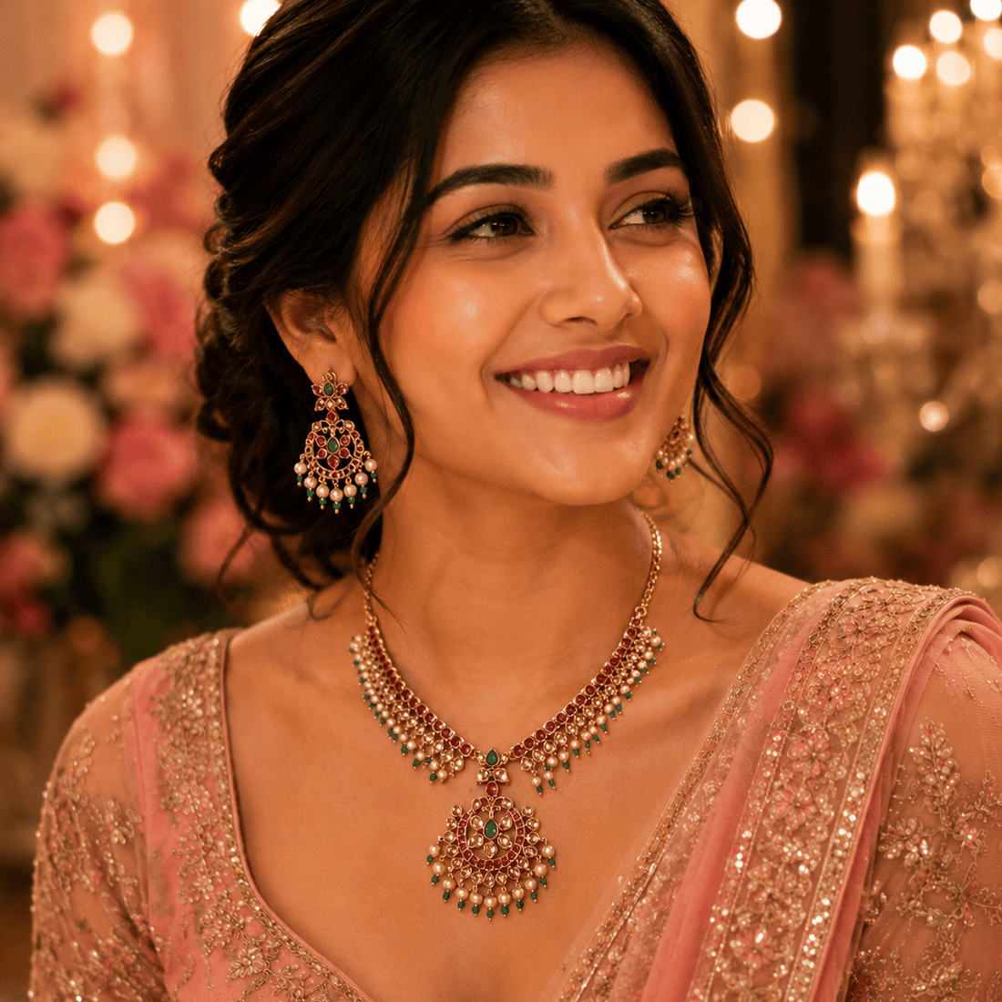 Meher Ruby Kundan Necklace Set - Vinni’s Jewelry