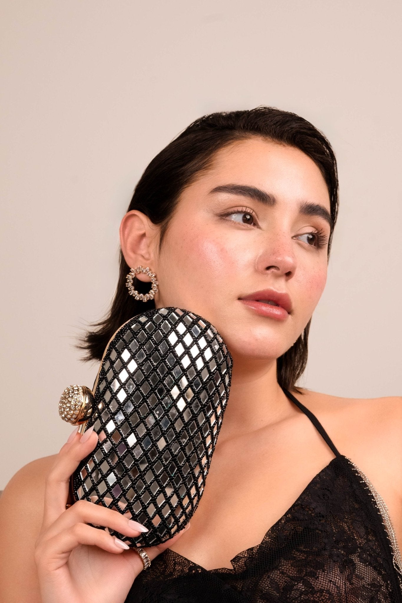 Midnight Mirror Luxe Clutch - Vinni’s Jewelry