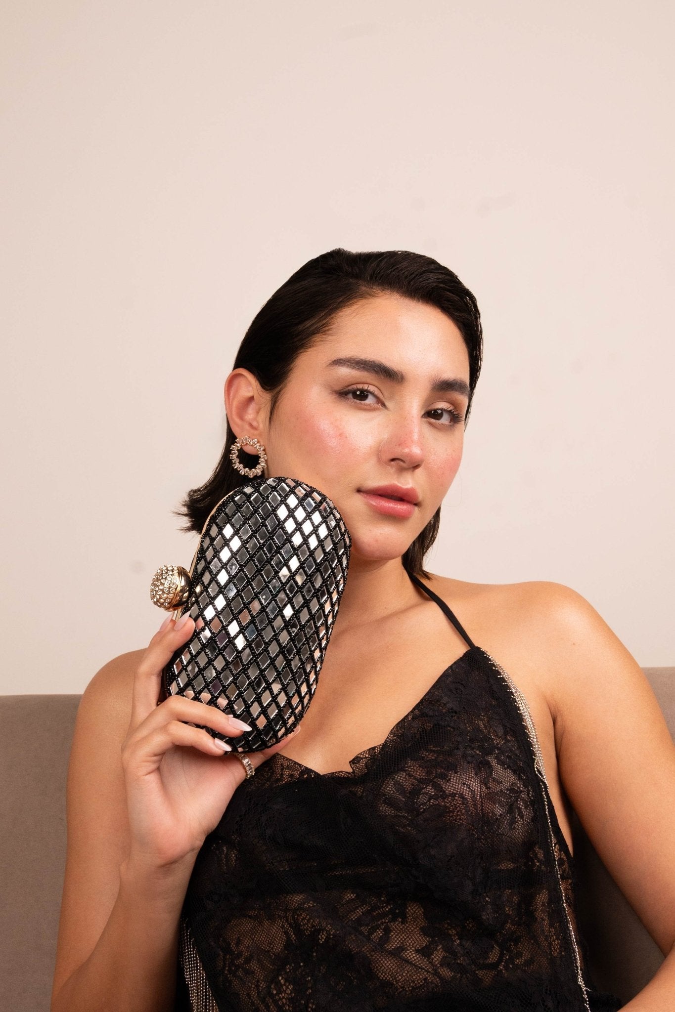 Midnight Mirror Luxe Clutch - Vinni’s Jewelry