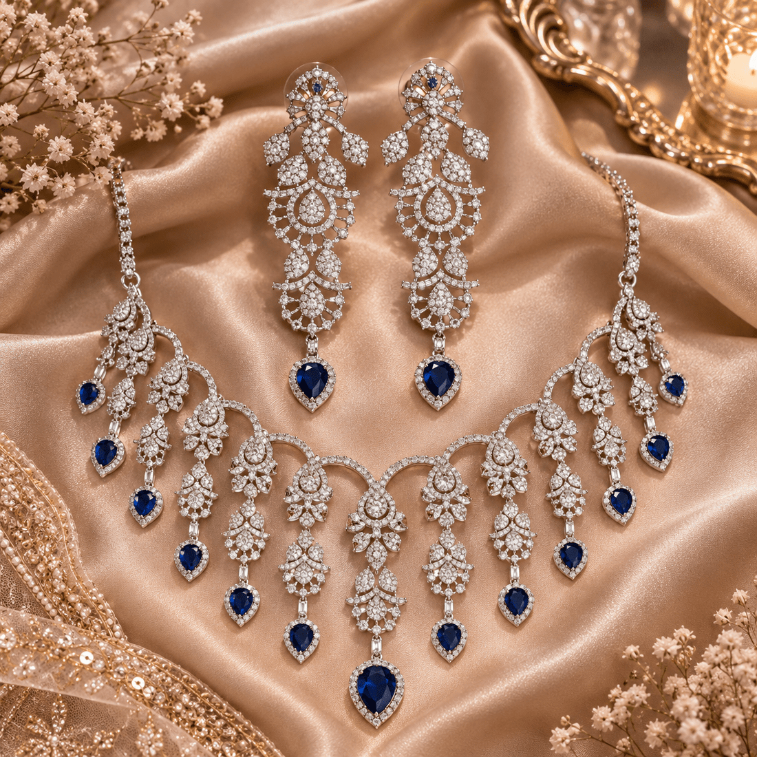 Midnight Spark CZ Necklace Set - Vinni’s Jewelry