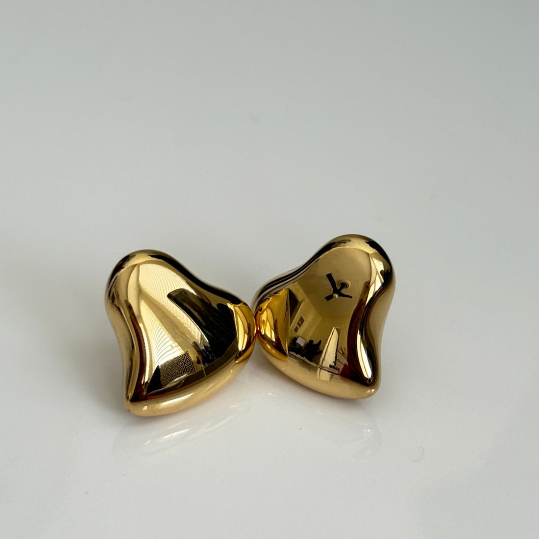 Molten Heart Gold Studs - Vinni’s Jewelry