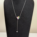 Multicolor Rainbow CZ Stud Necklace Set – Geometric Festive Jewelry - Vinni’s Jewelry