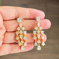 Myra Gold Plated Waterfall CZ Necklace Set – Bridal & Evening Jewelry - Vinni’s Jewelry