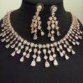 Myra Gold Plated Waterfall CZ Necklace Set – Bridal & Evening Jewelry - Vinni’s Jewelry