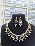 Myra Gold Plated Waterfall CZ Necklace Set – Bridal & Evening Jewelry - Vinni’s Jewelry