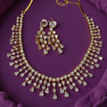 Myra Gold Plated Waterfall CZ Necklace Set – Bridal & Evening Jewelry - Vinni’s Jewelry