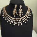 Myra Gold Plated Waterfall CZ Necklace Set – Bridal & Evening Jewelry - Vinni’s Jewelry