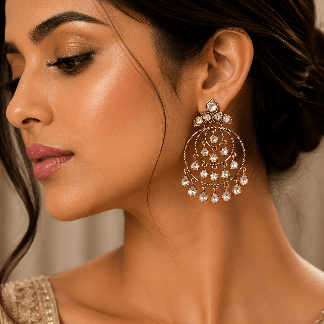 Noor Antique Chandbali Earrings - Vinni’s Jewelry