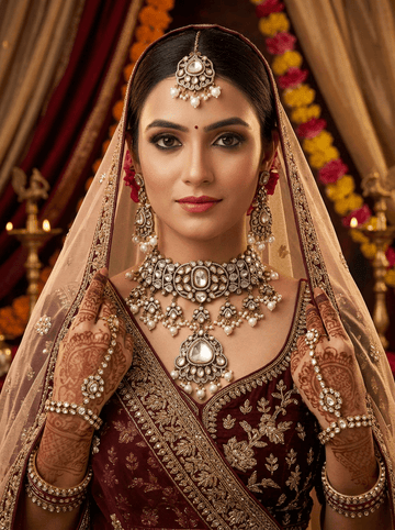 Noorani Antique Polki Bridal Set - Vinni’s Jewelry