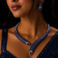 Nyra Sapphire Serpent Crystal Necklace Set - Vinni’s Jewelry