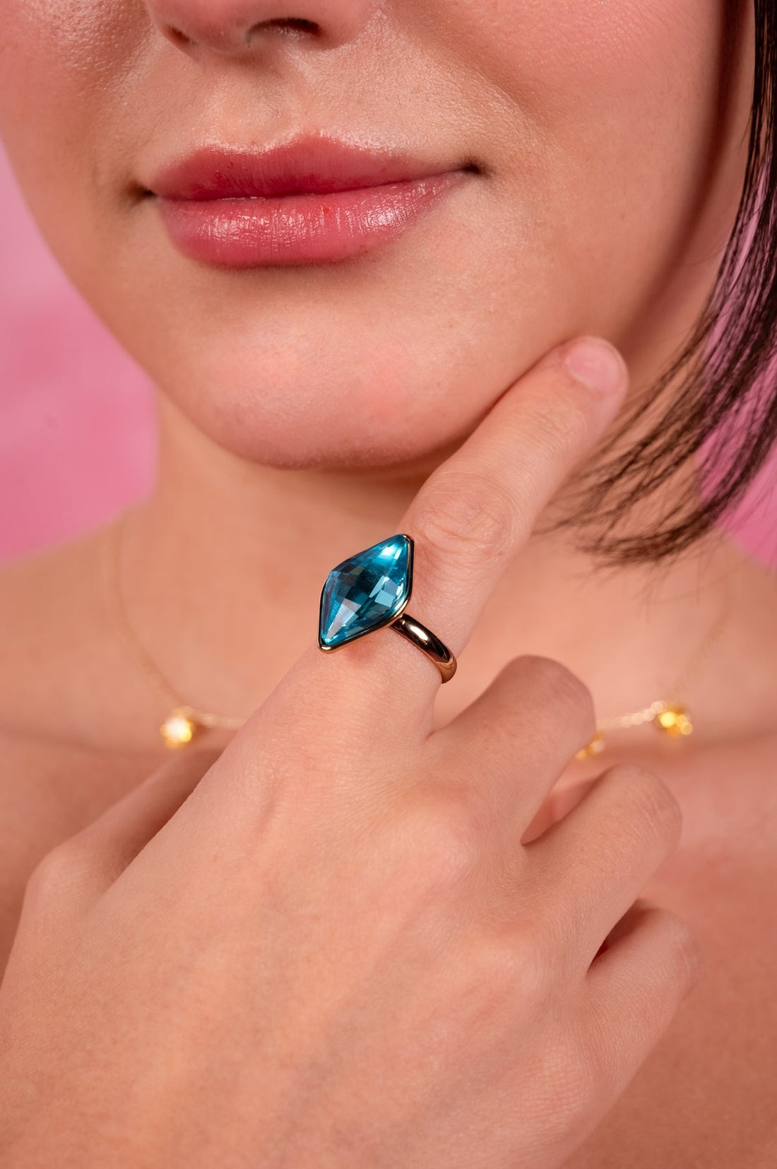 Ocean Glow Marquise Crystal Statement Ring - Vinni’s Jewelry