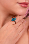 Ocean Glow Marquise Crystal Statement Ring - Vinni’s Jewelry
