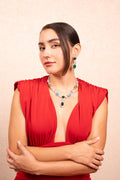 Opulent Emerald Drop Necklace Set - Vinni’s Jewelry