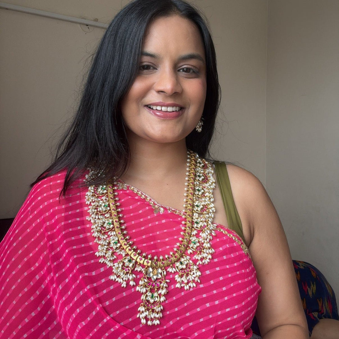 Padmavati Temple Pearl Long Haar Set - Vinni’s Jewelry