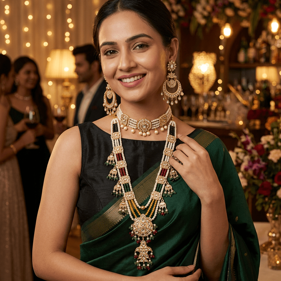 Panchratna Temple Heritage Haar - Vinni’s Jewelry
