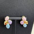 Pastel Blossom Trio - Multicolor Stone Pendant and Earring Set - Vinni’s Jewelry
