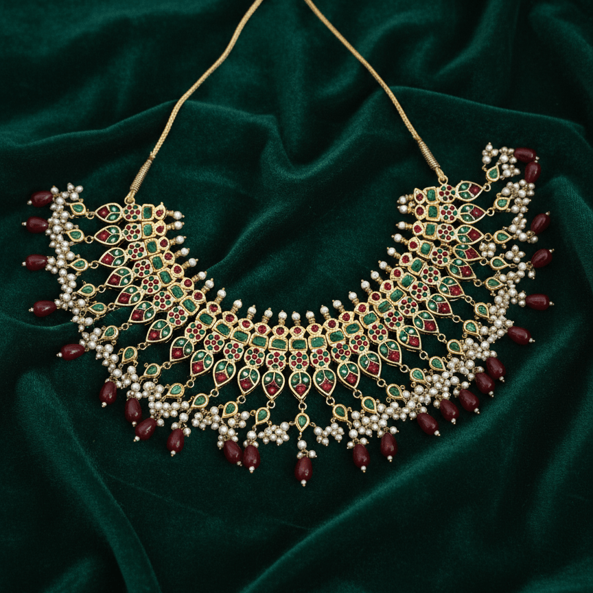 Peacock Bloom Choker - Vinni’s Jewelry