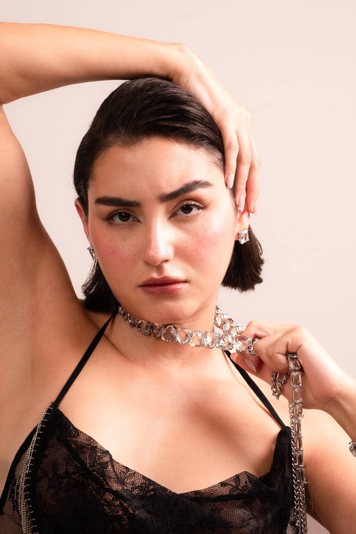 Radiant Crystal Heart Choker Set - Vinni’s Jewelry