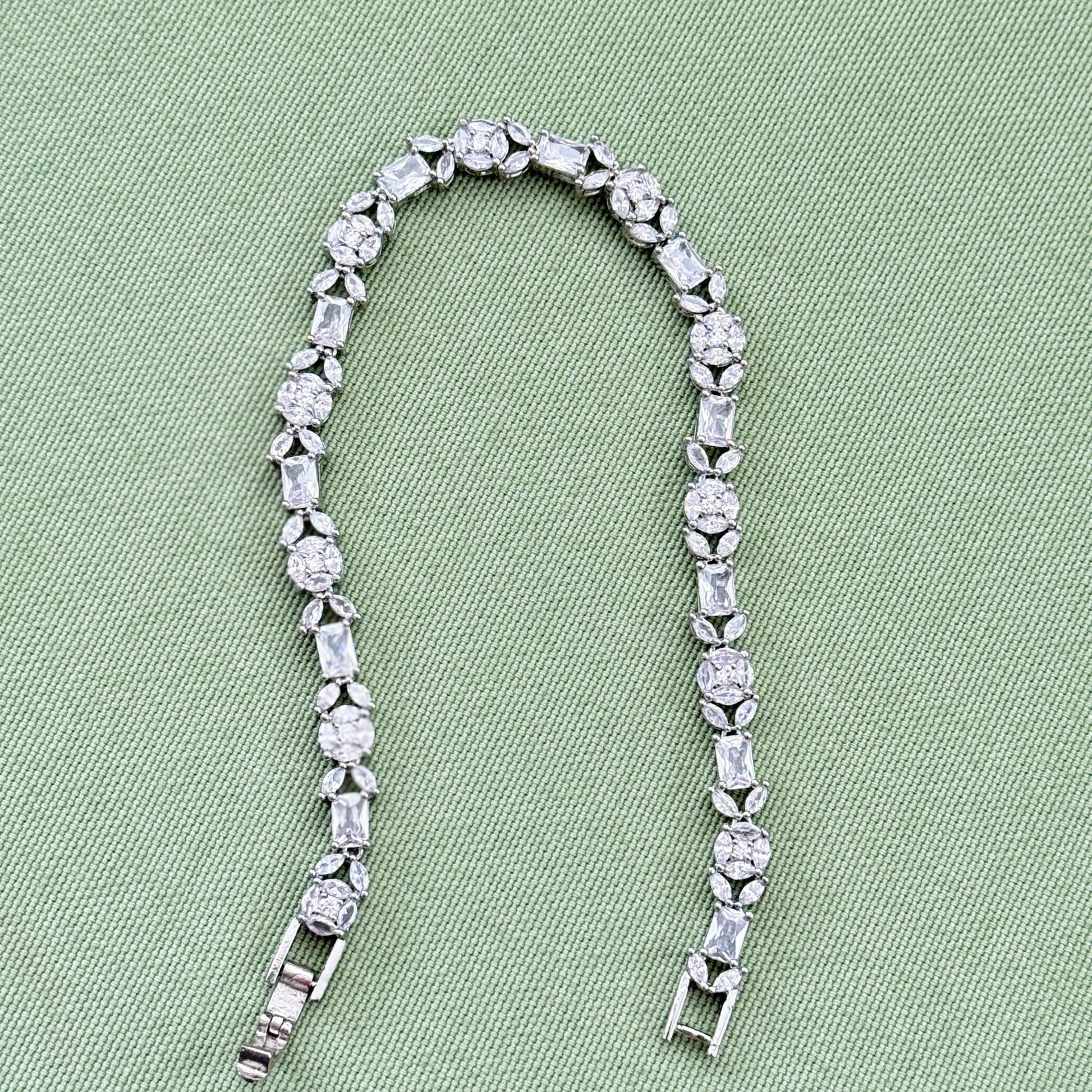 Radiant Elegance CZ Matha Patti – Silver Finish - Vinni’s Jewelry