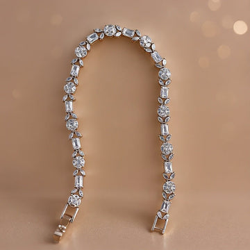 Radiant Elegance CZ Matha Patti – Silver Finish - Vinni’s Jewelry
