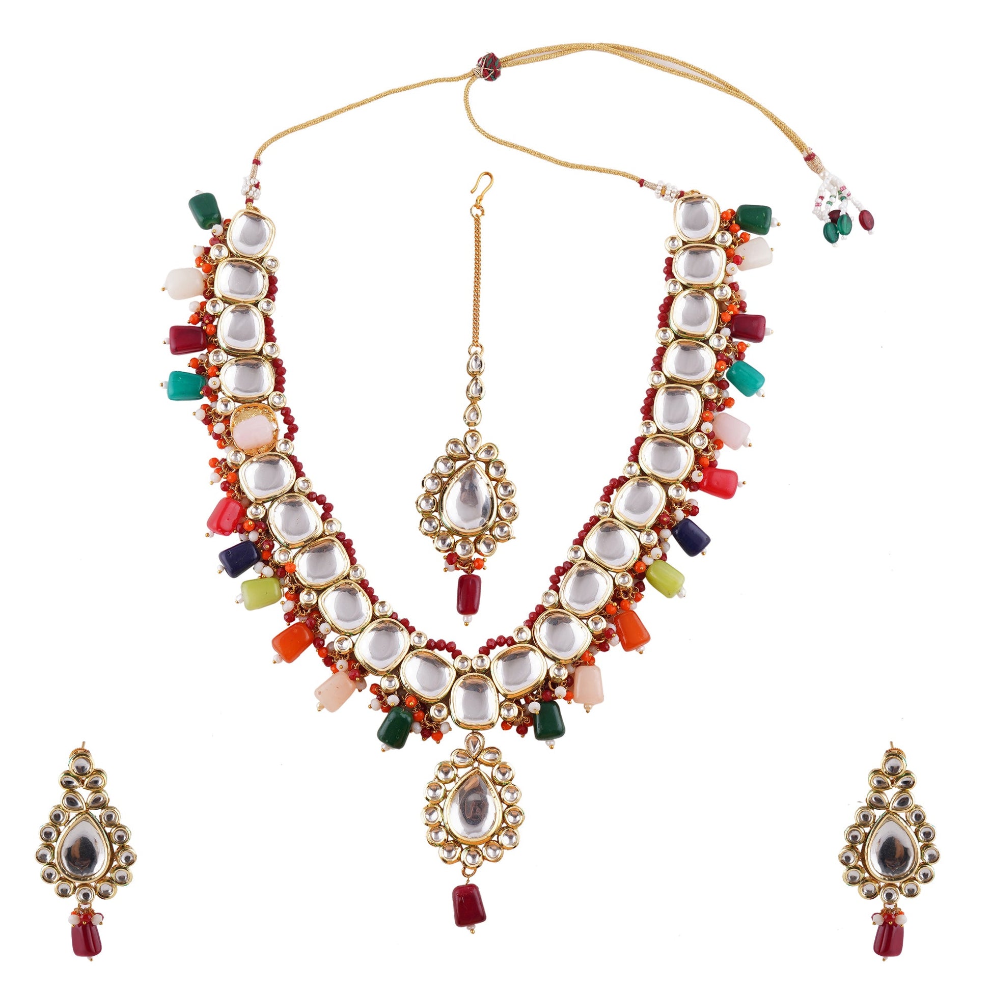 Radiant Royal Kundan Necklace Set - Vinni’s Jewelry