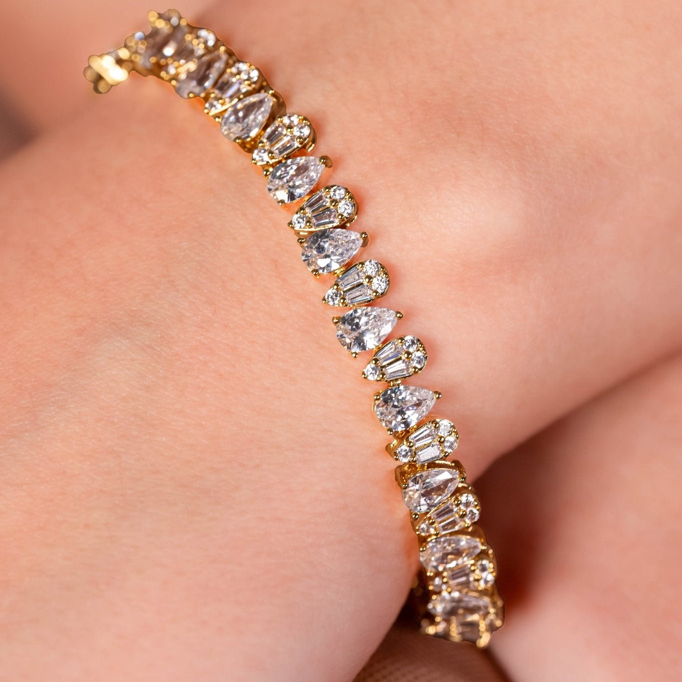 Radiant Teardrop Crystal Tennis Bracelet - Vinni’s Jewelry
