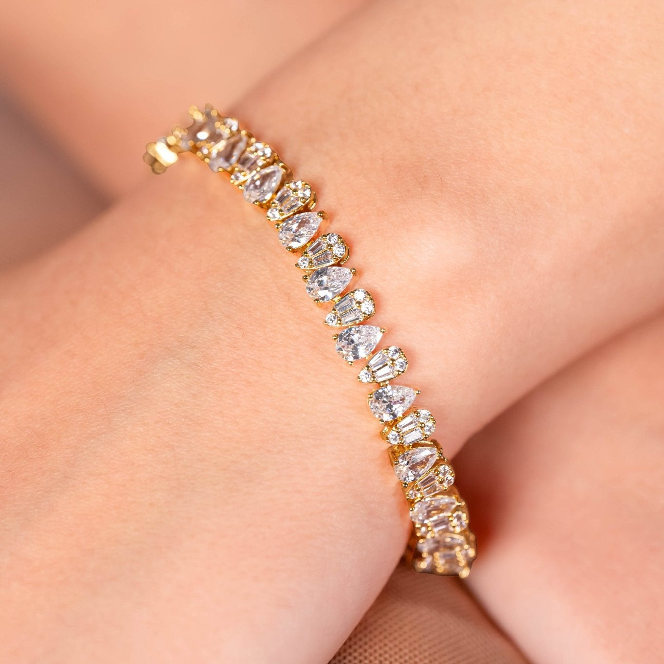 Radiant Teardrop Crystal Tennis Bracelet - Vinni’s Jewelry
