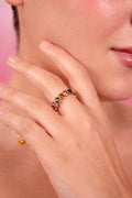Rainbow Luxe Gemstone Band Ring - Vinni’s Jewelry