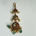 Rajwada Kundan Tikka with Ruby, Emerald & Pearl Detailing - Vinni’s Jewelry