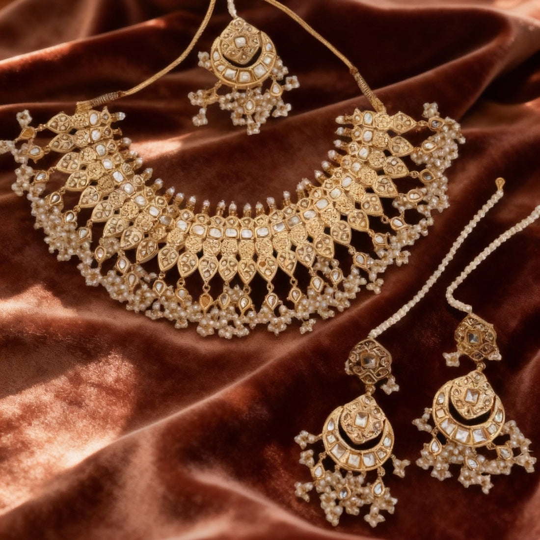 Rajwada Pearl Kundan Set - Vinni’s Jewelry