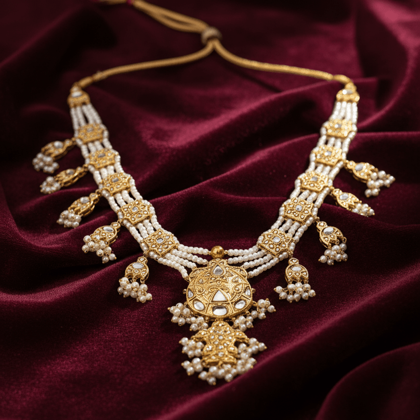 Rajwada Temple Borla Set - Vinni’s Jewelry